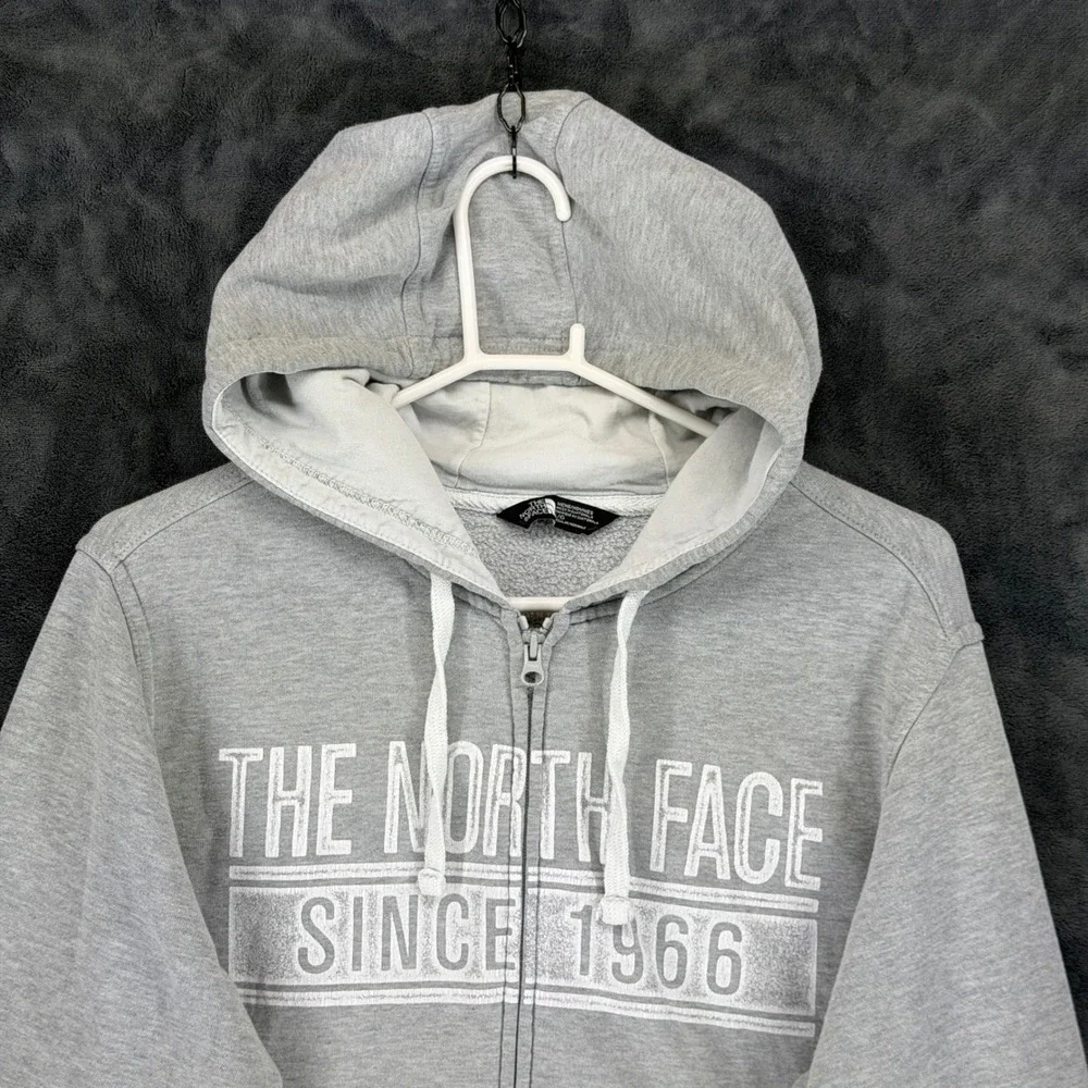 The‎ North Face Mens Gray Full Zip Hoodie Since 1966 Graphic Sweatshirt Large